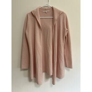 Alpine Cashmere Light Pink Open Cardigan Sweater Hoodie Women's Size XS